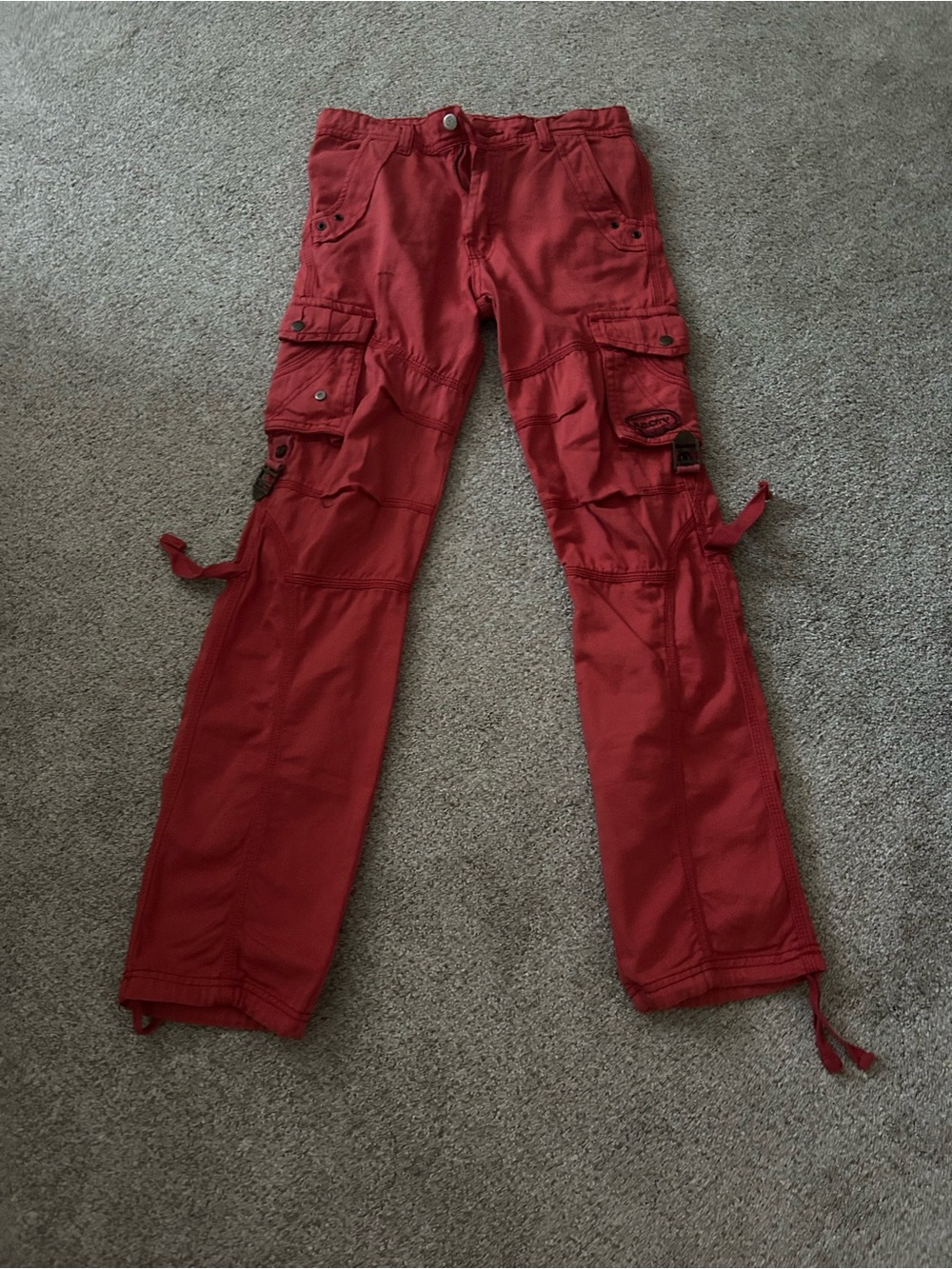 Red Cargo Utility Pants